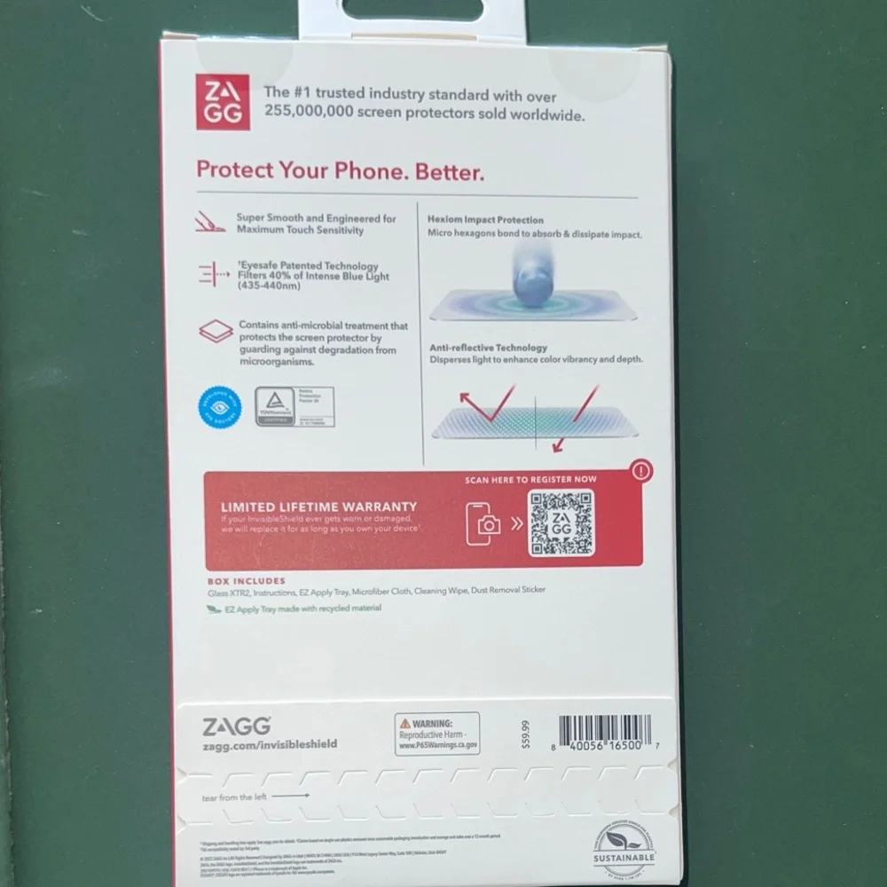 ZAGG InvisibleShield Glass XTR2 Screen Protector for iPhone 14 Pro - Blue
